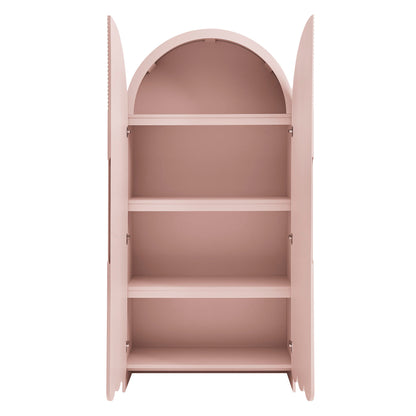 Dahlia 78 Inch Fluted and Scalloped Arched Storage Cabinet by Furniture for America