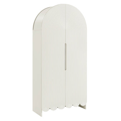 Dahlia 78 Inch Fluted and Scalloped Arched Storage Cabinet by Furniture for America