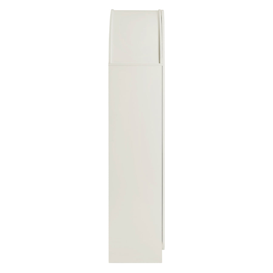 Hugo 78 Inch Fluted and Scalloped Arched Storage Cabinet in White