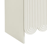 Hugo 78 Inch Fluted and Scalloped Arched Storage Cabinet in White