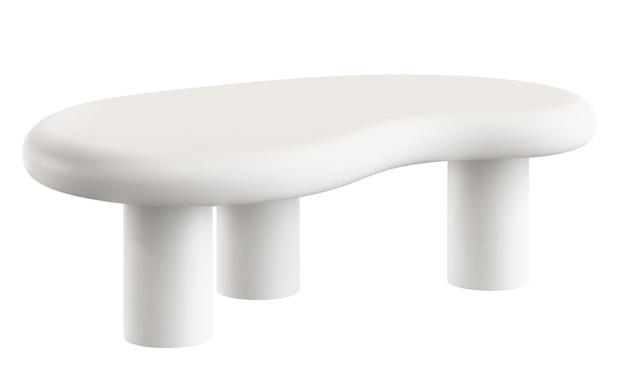 Wade Outdoor Patio Coffee Table in White