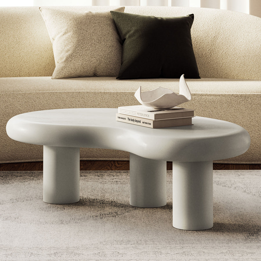 Wade Outdoor Patio Coffee Table in White