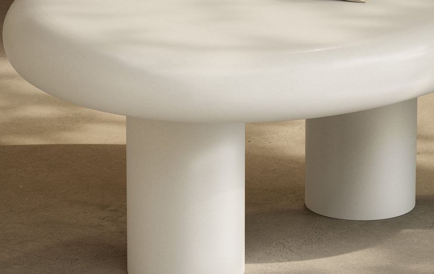 Wade Outdoor Patio Coffee Table in White