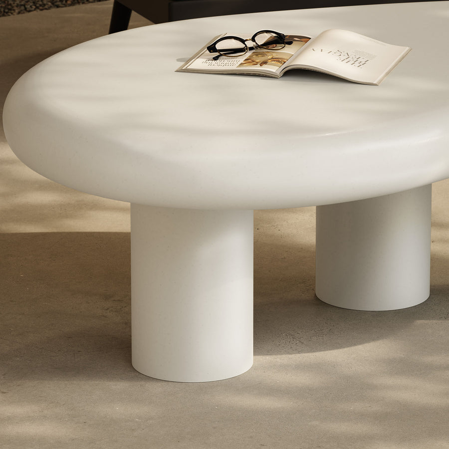 Wade Outdoor Patio Coffee Table in White