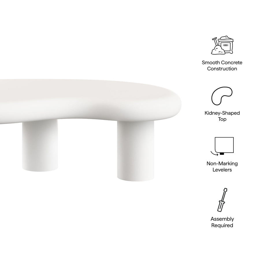 Wade Outdoor Patio Coffee Table in White