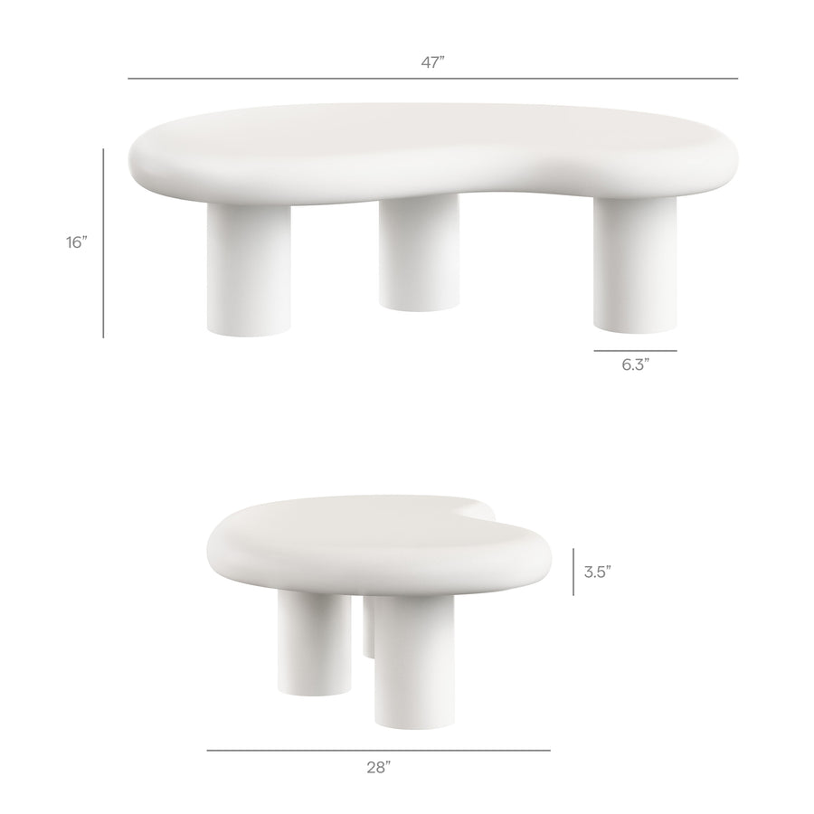 Wade Outdoor Patio Coffee Table in White
