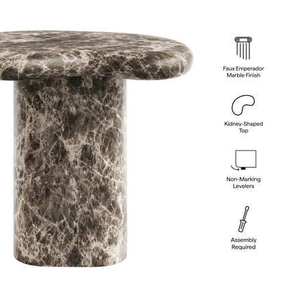 Elowen Outdoor Patio Faux Marble Side Table by Furniture for America