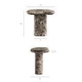 Wade Outdoor Patio Faux Marble Side Table in Dark Emperador Marble