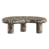 Wade Outdoor Patio Faux Marble Coffee Table in Dark Emperador Marble
