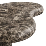 Wade Outdoor Patio Faux Marble Coffee Table in Dark Emperador Marble