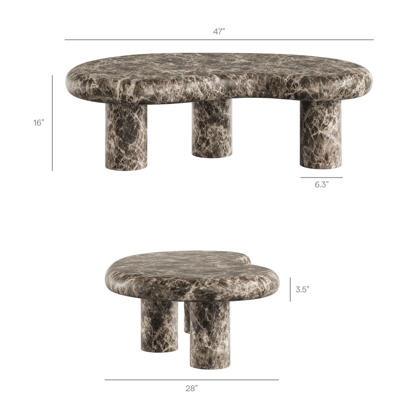 Elowen Outdoor Patio Faux Marble Coffee Table by Furniture for America