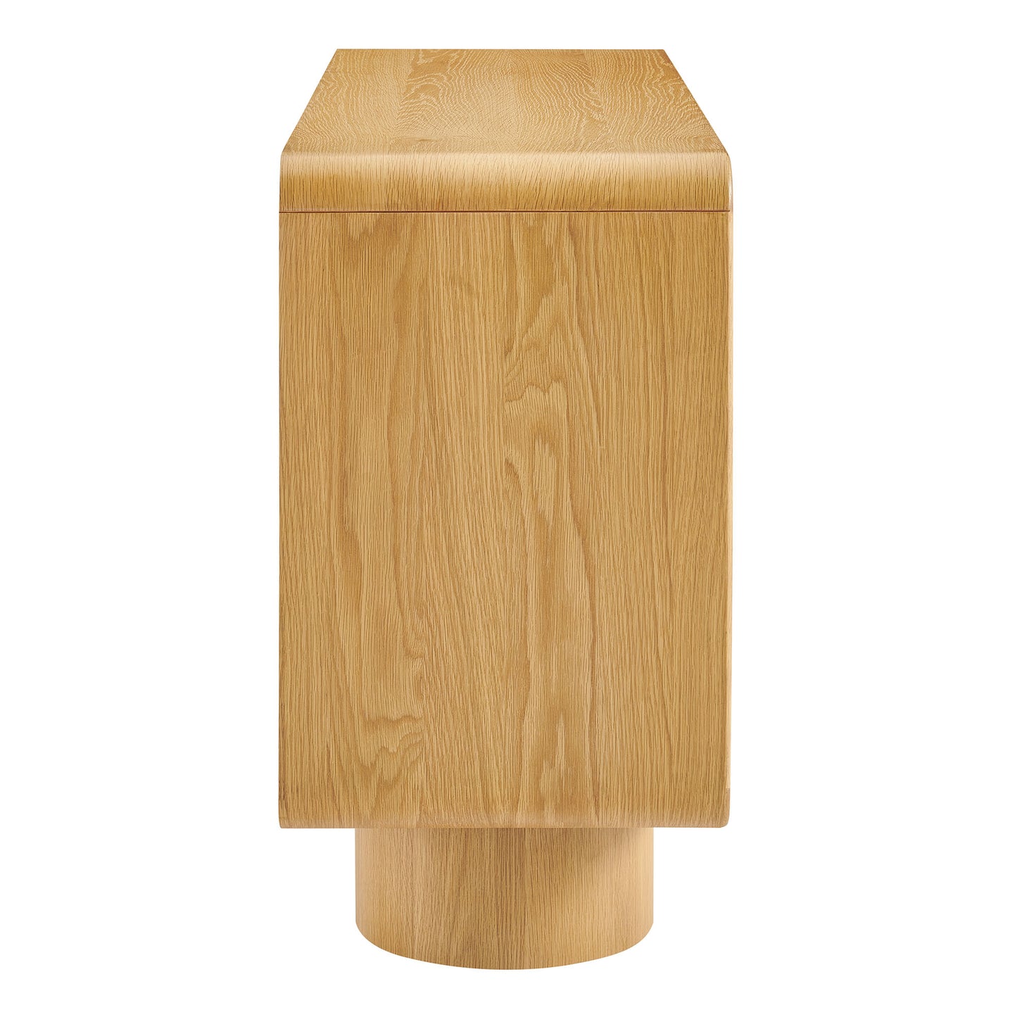 Cassia 3-Door Curved Wood Accent Cabinet in Oak