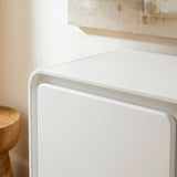 Cassia 3-Door Curved Wood Accent Cabinet in White