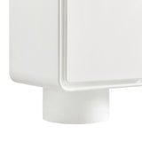 Cassia 3-Door Curved Wood Accent Cabinet in White