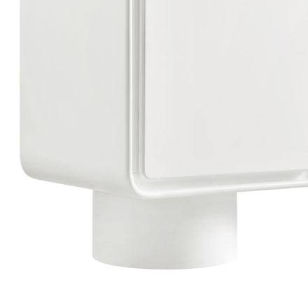 Lumo 3-Door Curved Wood Accent Cabinet in White