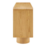 Cassia 4-Door Curved Wood Accent Cabinet in Oak