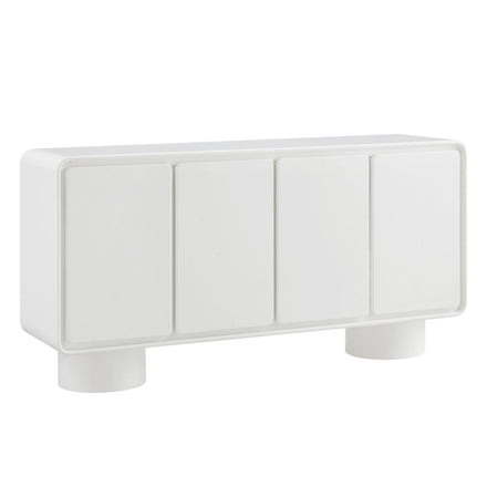 Lumo 4-Door Curved Wood Accent Cabinet in White
