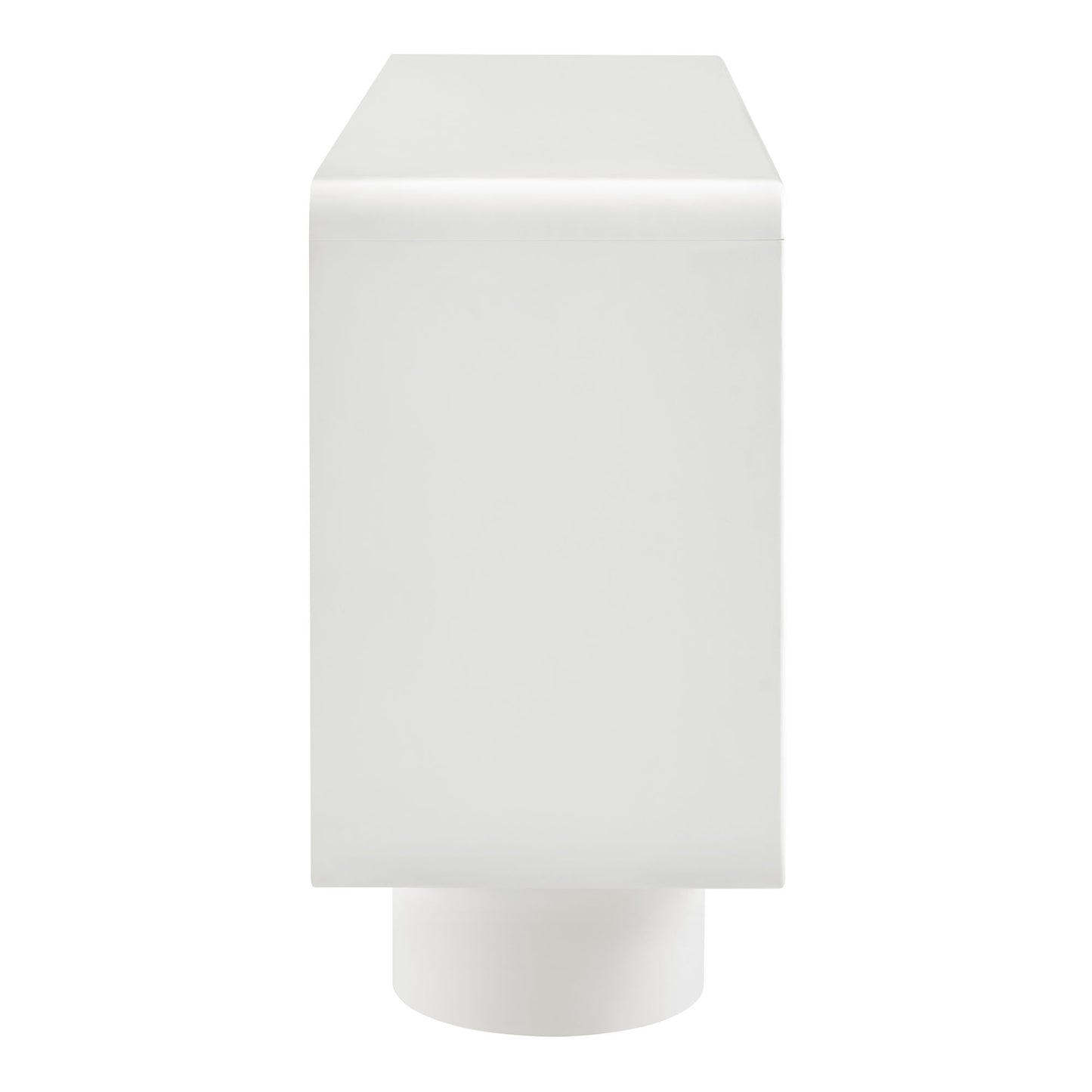 Cassia 4-Door Curved Wood Accent Cabinet in White