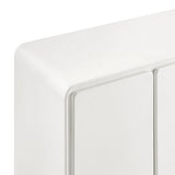 Cassia 4-Door Curved Wood Accent Cabinet in White