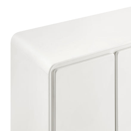 Lumo 4-Door Curved Wood Accent Cabinet in White