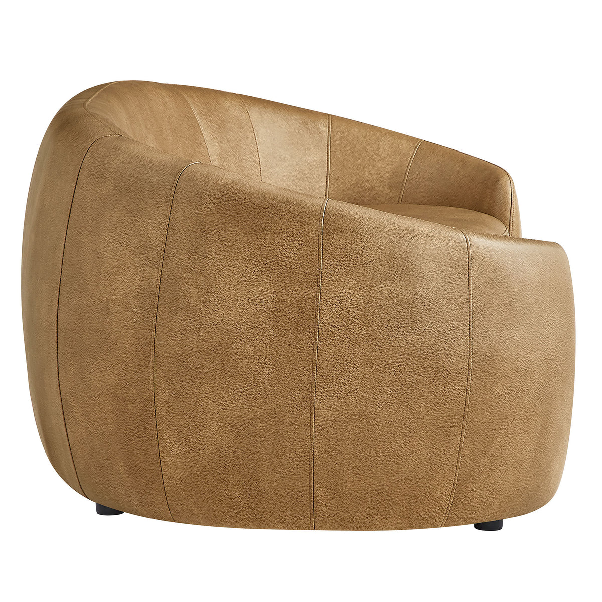 Otis Curved Vegan Leather Sofa in Toast
