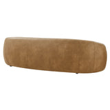Otis Curved Vegan Leather Sofa in Toast