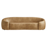 Otis Curved Vegan Leather Sofa in Toast