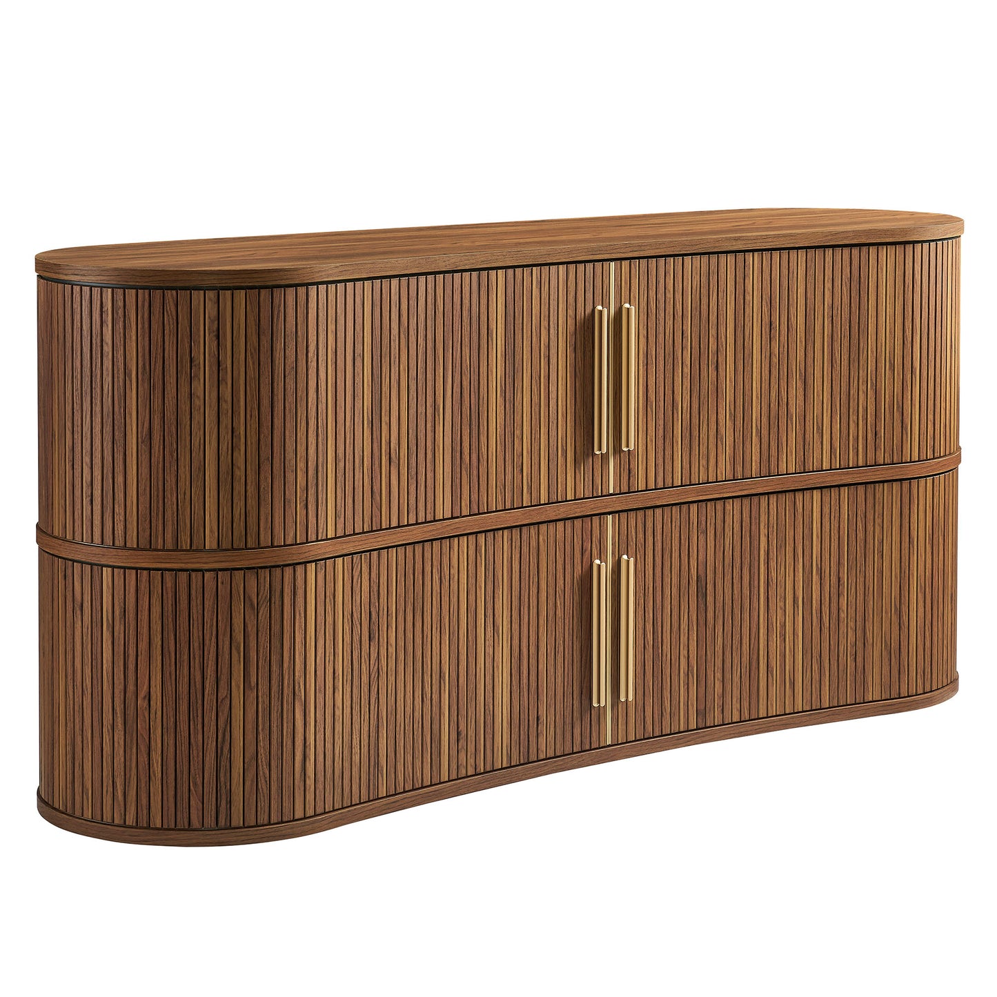 Radcliffe 63" Curved Fluted Sideboard Buffet Cabinet by Furniture for America