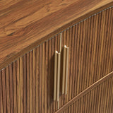 Dingle 63" Curved Fluted Sideboard Buffet Cabinet in Walnut
