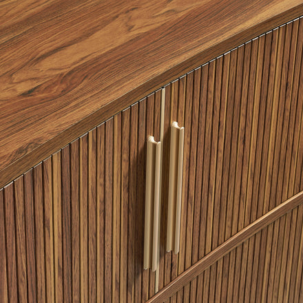 Radcliffe 63" Curved Fluted Sideboard Buffet Cabinet in Walnut