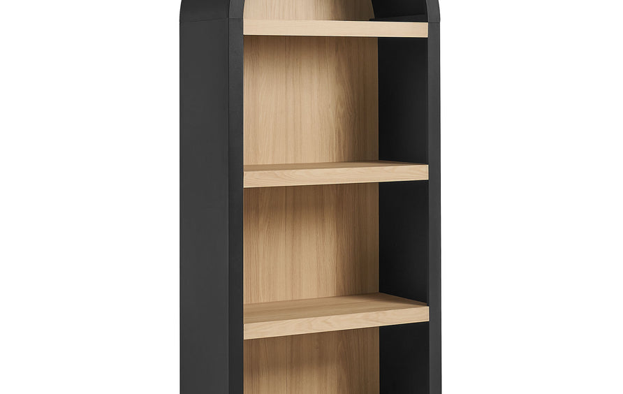 Ffion 4 Arched Display Shelf Bookcase in Black