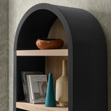 Ffion 4 Arched Display Shelf Bookcase in Black