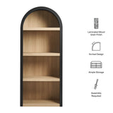 Ffion 4 Arched Display Shelf Bookcase in Black