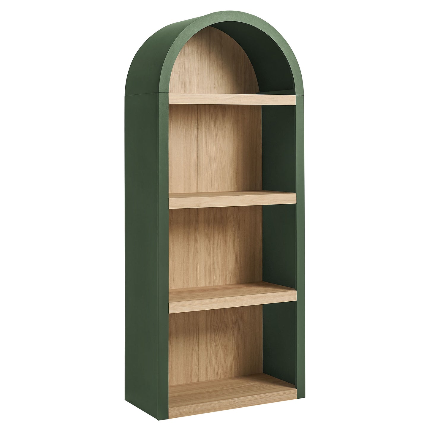 Ffion 4 Arched Display Shelf Bookcase in Hunter Green
