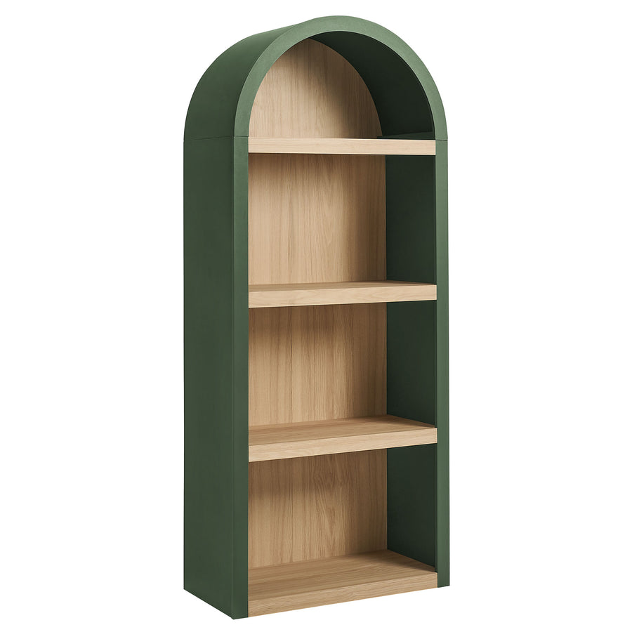Ffion 4 Arched Display Shelf Bookcase in Hunter Green