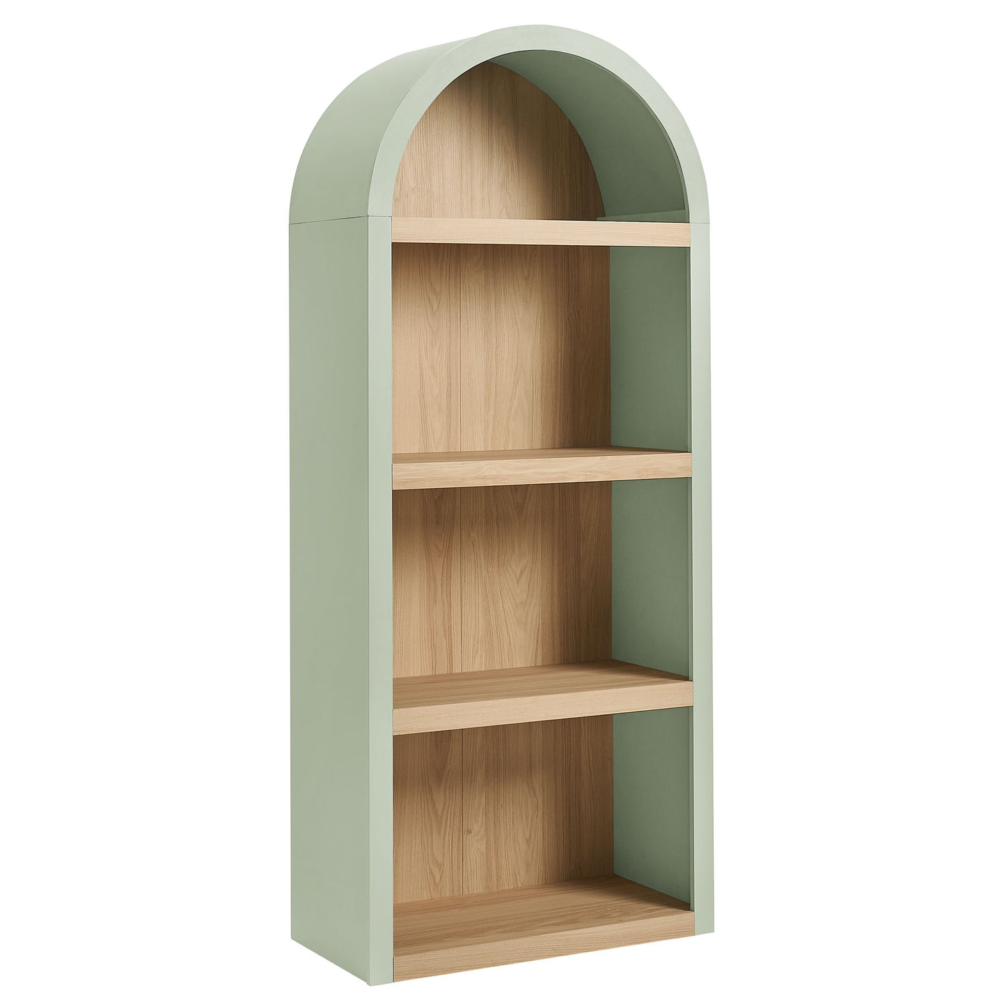 Ffion 4 Arched Display Shelf Bookcase in Sage