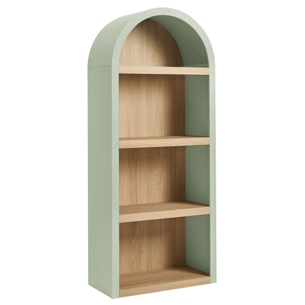 Caleb 4 Arched Display Shelf Bookcase in Sage