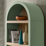 Ffion 4 Arched Display Shelf Bookcase in Sage