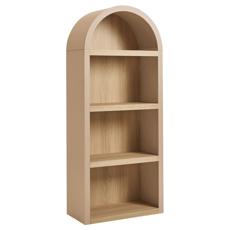 Ffion 4 Arched Display Shelf Bookcase in Tan