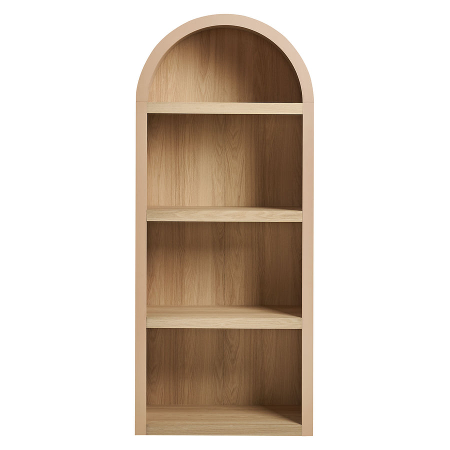Ffion 4 Arched Display Shelf Bookcase in Tan