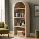 Ffion 4 Arched Display Shelf Bookcase in Tan
