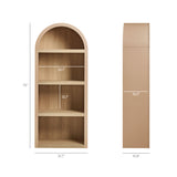 Ffion 4 Arched Display Shelf Bookcase in Tan