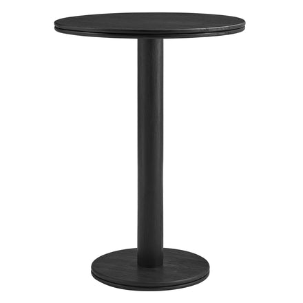 Neo 3-Piece Round Indoor - Outdoor Patio Patio Wood Bar Table And Stool Set in Black