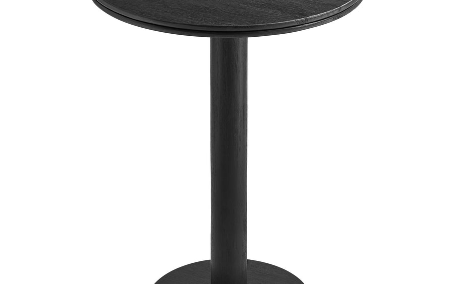 Chambray 31 Inch Round Indoor - Outdoor Patio Patio Wood Bar Table in Black
