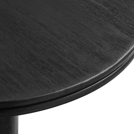Neo 31 Inch Round Indoor - Outdoor Patio Patio Wood Bar Table in Black