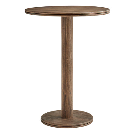 Neo 5-Piece Round Indoor - Outdoor Patio Round Patio Bar Table And Stool Set in Cocoa Brown