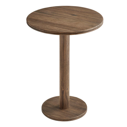 Neo 3-Piece Round Indoor - Outdoor Patio Patio Wood Bar Table And Stool Set in Cocoa Brown