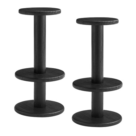 Neo 3-Piece Round Indoor - Outdoor Patio Patio Wood Bar Table And Stool Set in Black