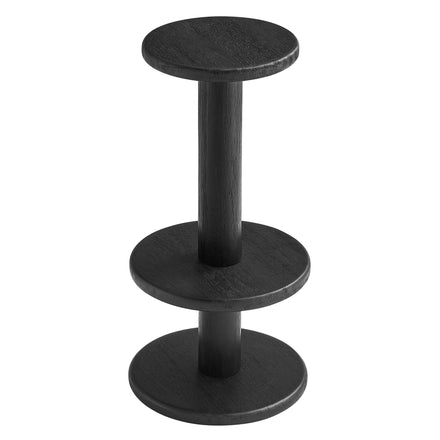 Neo 15 Inch Round Indoor - Outdoor Patio Patio Wood Bar Stools in Black