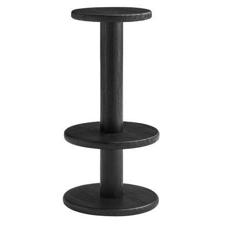 Neo 5-Piece Round Indoor - Outdoor Patio Round Patio Bar Table And Stool Set in Black